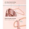 imageSONGMICS Kids Hangers 50 Pack 14 x 8 Inches NonSlip Velvet Baby Hangers for Closet SpaceSaving Wide Shoulder Notches Dove Gray UCRF038G01Coral Pink