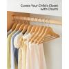 imageSONGMICS Kids Wooden Hangers 20 Pack Solid Wood Baby Hangers Childrens Coat Hangers with Pants Bar Shoulder Notches Swivel Hooks 126 x 75 Inches Natural and Silver UCRW06NLNatural  Silver