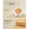 imageSONGMICS Kids Wooden Hangers 20 Pack Solid Wood Baby Hangers Childrens Coat Hangers with Pants Bar Shoulder Notches Swivel Hooks 126 x 75 Inches Natural and Silver UCRW06NLNatural  Silver