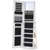 imageSONGMICS LED Jewelry Cabinet Standing Lockable Armoire With FullLength Mirror and Adjustable Lights SpaceSaving Organizer Gift Idea Cloud White UJJC008W01Cloud White
