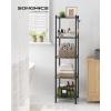 imageSONGMICS LGR023BK Rack 118 inches 30 cm Metal Rack Open Rack Slim Width 30 Steel Rack 5 Tiers Gap Storage Shelf Slim Kitchen Wagon Bathroom Storage Storage Rack Advanced Adjustable