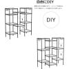 imageSONGMICS LGR023BK Rack 118 inches 30 cm Metal Rack Open Rack Slim Width 30 Steel Rack 5 Tiers Gap Storage Shelf Slim Kitchen Wagon Bathroom Storage Storage Rack Advanced Adjustable
