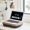 imageSONGMICS Lap Desk Bed Tray Laptop Table with Handle Cushion 126 x 157 x 31 Inches Rustic Brown ULLD109B01