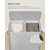 imageSONGMICS Laundry Basket 449 Gal Laundry Hamper 2 Compartments Easy Assembly with Lid and Handles Removable Liners 22 x 157 x 295 Inches Ink Black ULCB813B01Dove Gray
