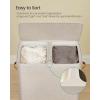 imageSONGMICS Laundry Basket 449 Gal Laundry Hamper 2 Compartments Easy Assembly with Lid and Handles Removable Liners 22 x 157 x 295 Inches Ink Black ULCB813B01Cappuccino Beige