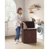 imageSONGMICS Laundry Hamper with Lid Bamboo Laundry Basket Removable Machine Washable Laundry Basket with Handles 264Gallons for Laundry Room Bedroom Bathroom Ink Black ULCB63HChestnut Brown