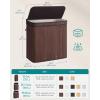imageSONGMICS Laundry Hamper with Lid Bamboo Laundry Basket Removable Machine Washable Laundry Basket with Handles 264Gallons for Laundry Room Bedroom Bathroom Ink Black ULCB63HChestnut Brown
