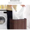 imageSONGMICS Laundry Hamper with Lid Bamboo Laundry Basket Removable Machine Washable Laundry Basket with Handles 264Gallons for Laundry Room Bedroom Bathroom Ink Black ULCB63HChestnut Brown