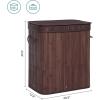 imageSONGMICS Laundry Hamper with Lid Bamboo Laundry Basket Removable Machine Washable Laundry Basket with Handles 264Gallons for Laundry Room Bedroom Bathroom Ink Black ULCB63HChestnut Brown