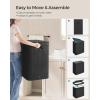 imageSONGMICS Laundry Hamper with Lid Bamboo Laundry Basket Removable Machine Washable Laundry Basket with Handles 264Gallons for Laundry Room Bedroom Bathroom Ink Black ULCB63HInk Black