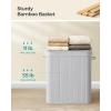 imageSONGMICS Laundry Hamper with Lid Bamboo Laundry Basket Removable Machine Washable Laundry Basket with Handles 264Gallons for Laundry Room Bedroom Bathroom Ink Black ULCB63HDove Gray