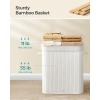 imageSONGMICS Laundry Hamper with Lid Bamboo Laundry Basket Removable Machine Washable Laundry Basket with Handles 264Gallons for Laundry Room Bedroom Bathroom Ink Black ULCB63HCloud White