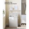 imageSONGMICS Laundry Hamper with Lid Bamboo Laundry Basket Removable Machine Washable Laundry Basket with Handles 264Gallons for Laundry Room Bedroom Bathroom Ink Black ULCB63HCloud White
