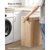 imageSONGMICS Laundry Hamper with Lid Bamboo Laundry Basket Removable Machine Washable Laundry Basket with Handles 264Gallons for Laundry Room Bedroom Bathroom Ink Black ULCB63HNatural Beige