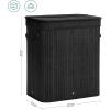 imageSONGMICS Laundry Hamper with Lid Bamboo Laundry Basket Removable Machine Washable Laundry Basket with Handles 264Gallons for Laundry Room Bedroom Bathroom Ink Black ULCB63HInk Black