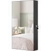 imageSONGMICS Lockable Jewelry Cabinet Armoire with Mirror WallMounted Space Saving Jewelry Storage Organizer White UJJC51WTBlack