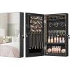 imageSONGMICS Lockable Jewelry Cabinet Armoire with Mirror WallMounted Space Saving Jewelry Storage Organizer White UJJC51WTBlack