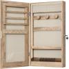imageSONGMICS Lockable Jewelry Cabinet Armoire with Mirror WallMounted Space Saving Jewelry Storage Organizer White UJJC51WTCamel Brown