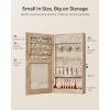 imageSONGMICS Lockable Jewelry Cabinet Armoire with Mirror WallMounted Space Saving Jewelry Storage Organizer White UJJC51WTCamel Brown