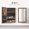 imageSONGMICS Lockable Jewelry Cabinet Armoire with Mirror WallMounted Space Saving Jewelry Storage Organizer White UJJC51WTRustic Brown