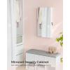 imageSONGMICS Lockable Jewelry Cabinet Armoire with Mirror WallMounted Space Saving Jewelry Storage Organizer White UJJC51WTWhite