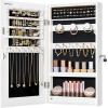 imageSONGMICS Lockable Jewelry Cabinet Armoire with Mirror WallMounted Space Saving Jewelry Storage Organizer White UJJC51WTWhite