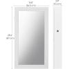 imageSONGMICS Lockable Jewelry Cabinet Armoire with Mirror WallMounted Space Saving Jewelry Storage Organizer White UJJC51WTWhite