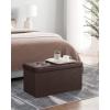 imageSONGMICS MAZIE Collection  30 Inches Storage Ottoman Bench with Flipping Lid Storage Chest Footstool Load 660 lb for Entryway Living Room Bedroom Synthetic Leather Coffee Brown ULSF045K01Brown