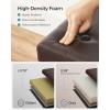 imageSONGMICS MAZIE Collection  30 Inches Storage Ottoman Bench with Flipping Lid Storage Chest Footstool Load 660 lb for Entryway Living Room Bedroom Synthetic Leather Coffee Brown ULSF045K01Brown