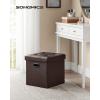 imageSONGMICS MAZIE Collection  30 Inches Storage Ottoman Bench with Flipping Lid Storage Chest Footstool Load 660 lb for Entryway Living Room Bedroom Synthetic Leather Coffee Brown ULSF045K01Brown