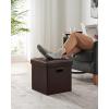 imageSONGMICS MAZIE Collection  30 Inches Storage Ottoman Bench with Flipping Lid Storage Chest Footstool Load 660 lb for Entryway Living Room Bedroom Synthetic Leather Coffee Brown ULSF045K01Brown