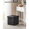 imageSONGMICS MAZIE Collection  30 Inches Storage Ottoman Bench with Flipping Lid Storage Chest Footstool Load 660 lb for Entryway Living Room Bedroom Synthetic Leather Coffee Brown ULSF045K01Black