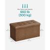 imageSONGMICS MAZIE Collection  30 Inches Storage Ottoman Bench with Flipping Lid Storage Chest Footstool Load 660 lb for Entryway Living Room Bedroom Synthetic Leather Coffee Brown ULSF045K01Coffee Brown