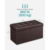 imageSONGMICS MAZIE Collection  30 Inches Storage Ottoman Bench with Flipping Lid Storage Chest Footstool Load 660 lb for Entryway Living Room Bedroom Synthetic Leather Coffee Brown ULSF045K01Brown