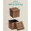 imageSONGMICS MAZIE Collection  30 Inches Storage Ottoman Bench with Flipping Lid Storage Chest Footstool Load 660 lb for Entryway Living Room Bedroom Synthetic Leather Coffee Brown ULSF045K01Coffee Brown