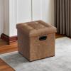 imageSONGMICS MAZIE Collection  30 Inches Storage Ottoman Bench with Flipping Lid Storage Chest Footstool Load 660 lb for Entryway Living Room Bedroom Synthetic Leather Coffee Brown ULSF045K01Coffee Brown