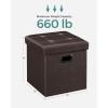 imageSONGMICS MAZIE Collection  30 Inches Storage Ottoman Bench with Flipping Lid Storage Chest Footstool Load 660 lb for Entryway Living Room Bedroom Synthetic Leather Coffee Brown ULSF045K01Brown