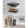 imageSONGMICS MAZIE Collection  30 Inches Storage Ottoman Bench with Flipping Lid Storage Chest Footstool Load 660 lb for Entryway Living Room Bedroom Synthetic Leather Coffee Brown ULSF045K01Dark Gray