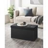 imageSONGMICS MAZIE Collection  30 Inches Storage Ottoman Bench with Flipping Lid Storage Chest Footstool Load 660 lb for Entryway Living Room Bedroom Synthetic Leather Coffee Brown ULSF045K01Black