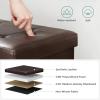 imageSONGMICS MAZIE Collection  30 Inches Storage Ottoman Bench with Flipping Lid Storage Chest Footstool Load 660 lb for Entryway Living Room Bedroom Synthetic Leather Coffee Brown ULSF045K01Brown