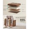 imageSONGMICS MAZIE Collection  30 Inches Storage Ottoman Bench with Flipping Lid Storage Chest Footstool Load 660 lb for Entryway Living Room Bedroom Synthetic Leather Coffee Brown ULSF045K01Coffee Brown