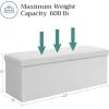 imageSONGMICS MAZIE Collection  30 Inches Storage Ottoman Bench with Flipping Lid Storage Chest Footstool Load 660 lb for Entryway Living Room Bedroom Synthetic Leather Coffee Brown ULSF045K01White