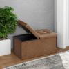 imageSONGMICS MAZIE Collection  30 Inches Storage Ottoman Bench with Flipping Lid Storage Chest Footstool Load 660 lb for Entryway Living Room Bedroom Synthetic Leather Coffee Brown ULSF045K01Coffee Brown