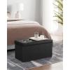 imageSONGMICS MAZIE Collection  30 Inches Storage Ottoman Bench with Flipping Lid Storage Chest Footstool Load 660 lb for Entryway Living Room Bedroom Synthetic Leather Coffee Brown ULSF045K01Black