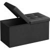 imageSONGMICS MAZIE Collection  30 Inches Storage Ottoman Bench with Flipping Lid Storage Chest Footstool Load 660 lb for Entryway Living Room Bedroom Synthetic Leather Coffee Brown ULSF045K01Black