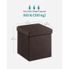 imageSONGMICS MAZIE Collection  43 Inches Folding Storage Ottoman Bench Ottoman with Storage Foot Rest Stool Load 660 lb for Living Room Synthetic Leather Brown ULSF703Brown