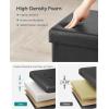 imageSONGMICS MAZIE Collection  43 Inches Folding Storage Ottoman Bench Ottoman with Storage Foot Rest Stool Load 660 lb for Living Room Synthetic Leather Brown ULSF703Black