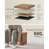 imageSONGMICS MAZIE Collection  43 Inches Folding Storage Ottoman Bench Ottoman with Storage Foot Rest Stool Load 660 lb for Living Room Synthetic Leather Brown ULSF703Coffee Brown
