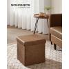 imageSONGMICS MAZIE Collection  43 Inches Folding Storage Ottoman Bench Ottoman with Storage Foot Rest Stool Load 660 lb for Living Room Synthetic Leather Brown ULSF703Coffee Brown