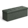 imageSONGMICS MAZIE Collection  43 Inches Folding Storage Ottoman Bench Ottoman with Storage Foot Rest Stool Load 660 lb for Living Room Synthetic Leather Brown ULSF703Forest Green